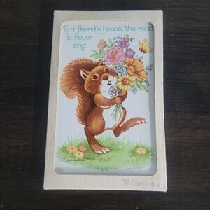 Decorative Tile Forever Greeting Card Squirrel Current Inc New Old Stock Japan